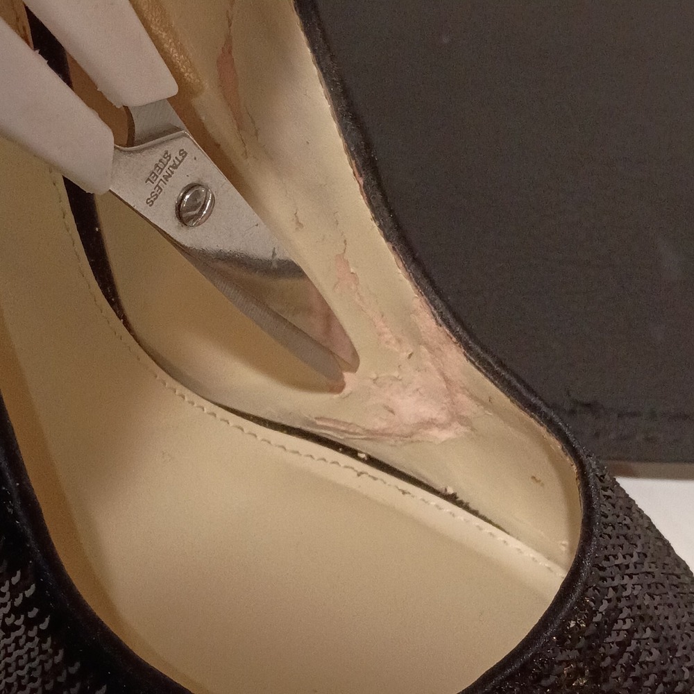 Betsey Johnson SB-Lou Black Sequin Chunky Heels Size 9.5 Shiny Sexy‎ Pumps - Picture 8 of 15